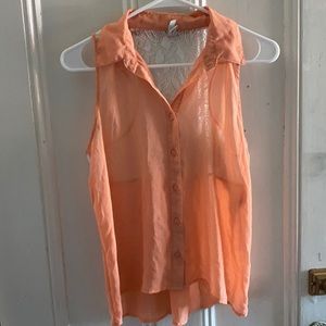 Peachy Lace Back Tank